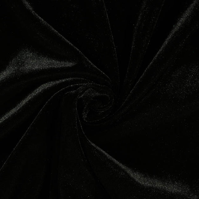 Stretch Velvet - Poly/Spandex - Black