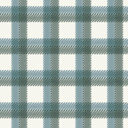 Flannel  - Organic Cotton - Fall & Flutter - Scribbly Plaid - Blue