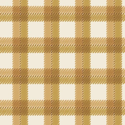 Flannel  - Organic Cotton - Fall & Flutter - Scribbly Plaid - Gold