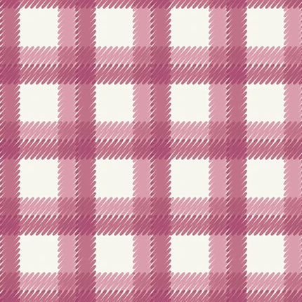 Flannel  - Organic Cotton - Fall & Flutter - Scribbly Plaid - Pink