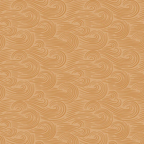 Quilting Cotton - Organic Cotton - Spring Showers - Spring Breeze - Gold Brown - Ann Gardner