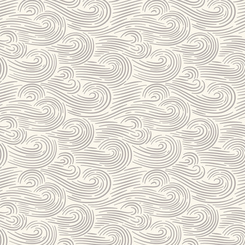 Quilting Cotton - Organic Cotton - Spring Showers - Spring Breeze - Gray - Ann Gardner