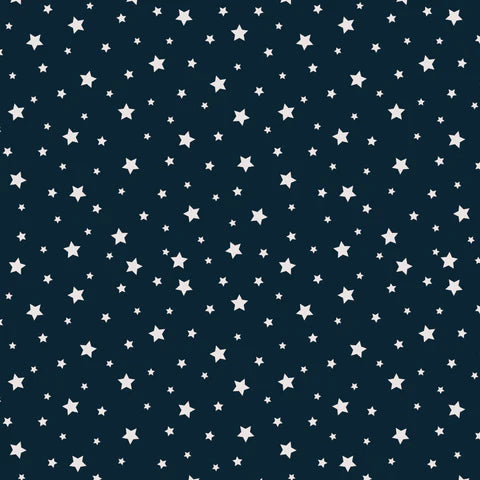 Quilting Cotton - Organic Cotton - Backwoods and Boots - Under the Same Stars - Navy - Softly Studio