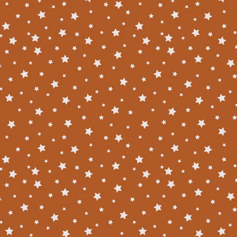 Quilting Cotton - Organic Cotton - Backwoods and Boots - Under the Same Stars - Rust - Softly Studio