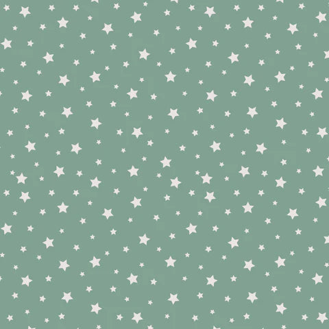 Quilting Cotton - Organic Cotton - Backwoods and Boots - Under the Same Stars - Turquoise - Softly Studio