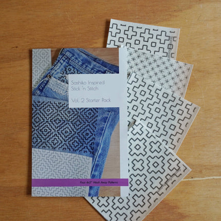 Sashiko Inspired Mending Stick and Stitch Patterns- Vol 2