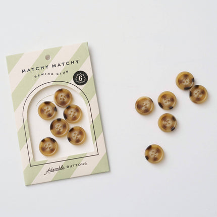 Tortoiseshell 3/4" Resin Button: Set of 6