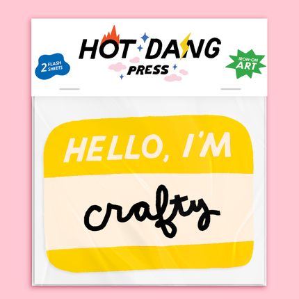 Hello I'm Crafty Iron-On Name Tag