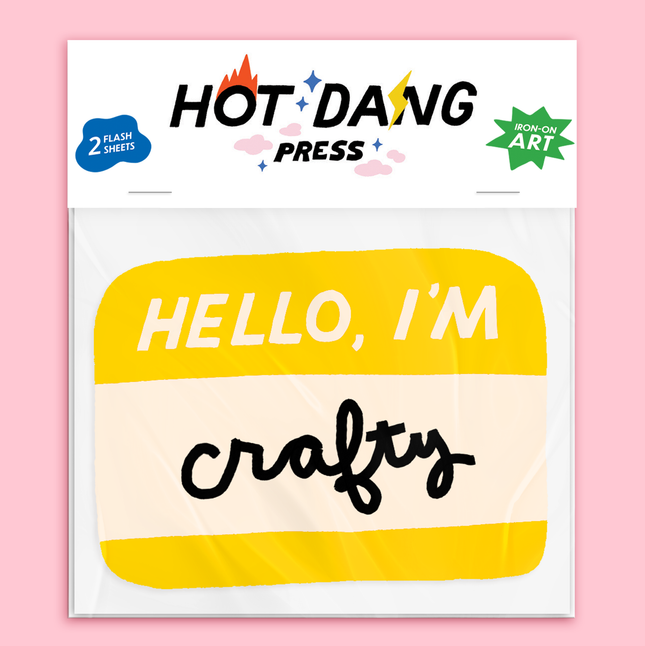 Hello I'm Crafty Iron-On Name Tag