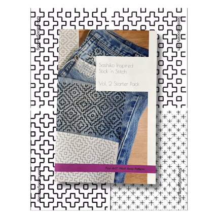 Sashiko Inspired Mending Stick and Stitch Patterns- Vol 2