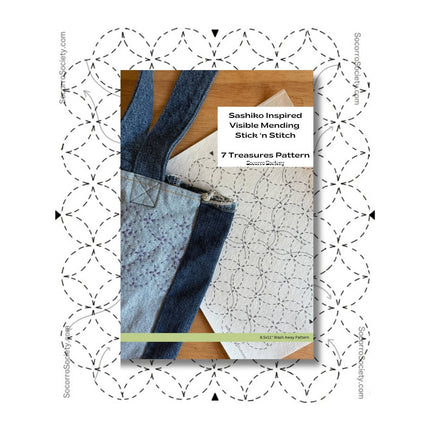 Sashiko Inspired Seven Treasures Stick and Stitch Pattern