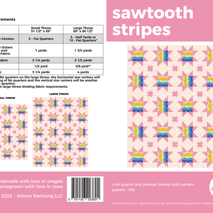 Sawtooth Stripes Quilt Pattern