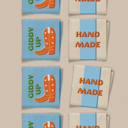 Hand Made Cowboy Boot Square Labels