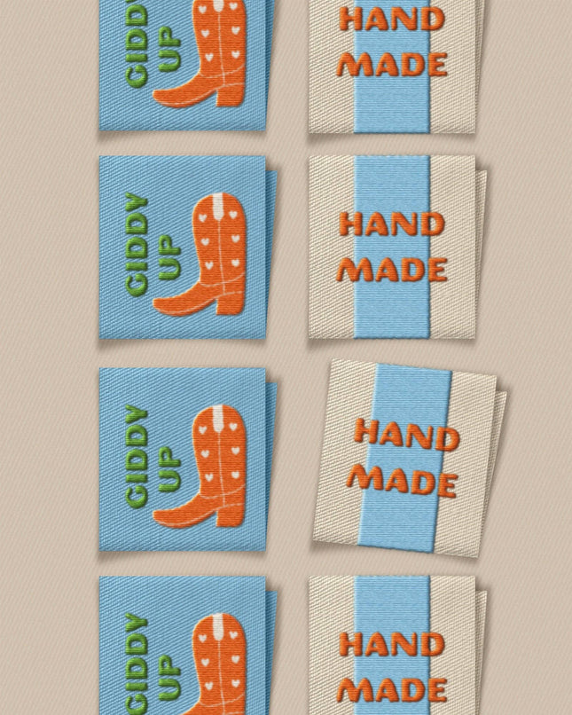 Hand Made Cowboy Boot Square Labels