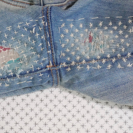 Sashiko Inspired Star/Ten Cross Stick and Stitch Pattern